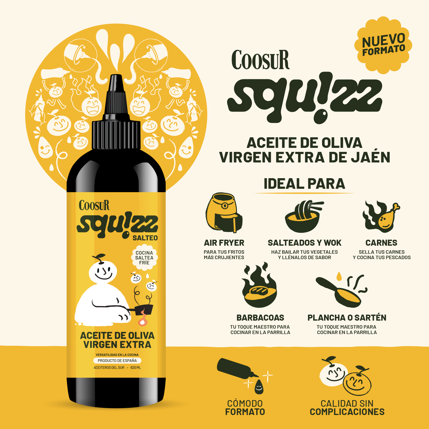 Combo Aceite de Oliva Virgen Extra Coosur Squizz 2x620 ml