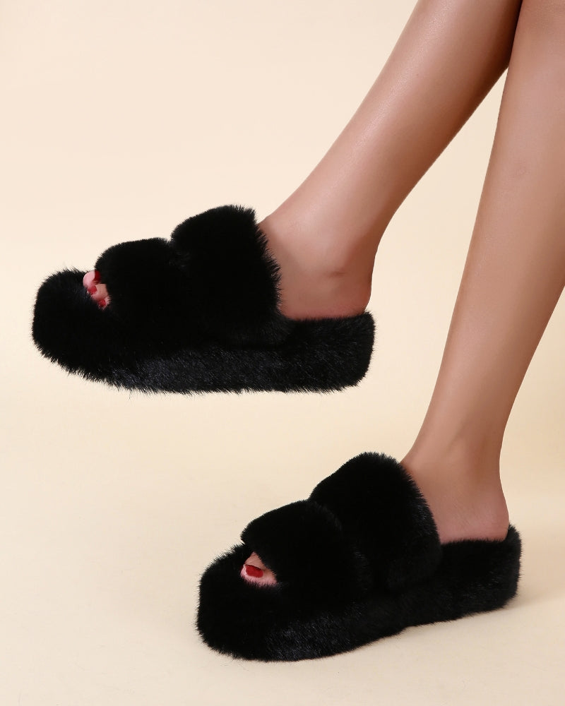 olivia fluffy slippers
