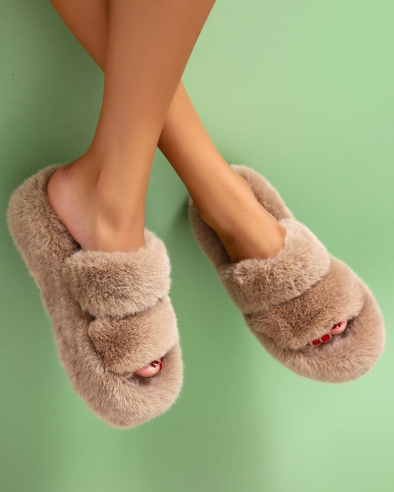 olivia fluffy slippers